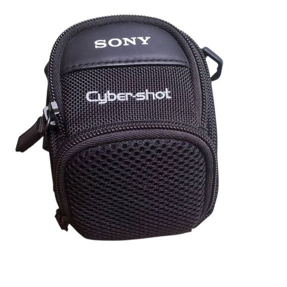 Sony CyberShot Small Camera Bag Soft Case Black Zipper 3 Compartment - Picture 2 of 5